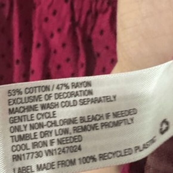 Knox Rose Women's Pink Embroidered Polka Dot Tassel Butterfly Sleeve Top sz‎ 3X - Picture 6 of 7